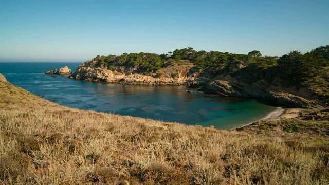  Timelapse long exposure shot of cove at Garrapata State Park, California