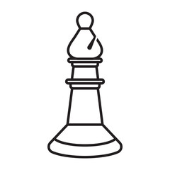 Bishop chess piece line art vector icon for apps or websites