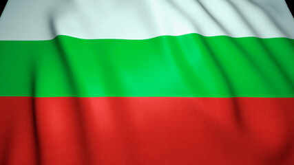 Waving realistic Bulgaria flag background, 3d illustration