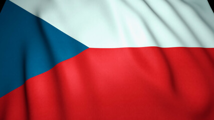 Waving realistic Czech Republic flag background, 3d illustration