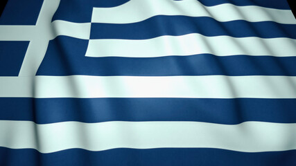 Waving realistic Greece flag background, 3d illustration