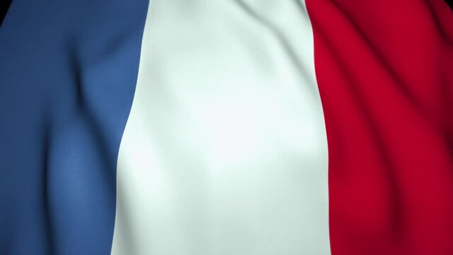 Waving realistic France flag, 4k background, loop animation