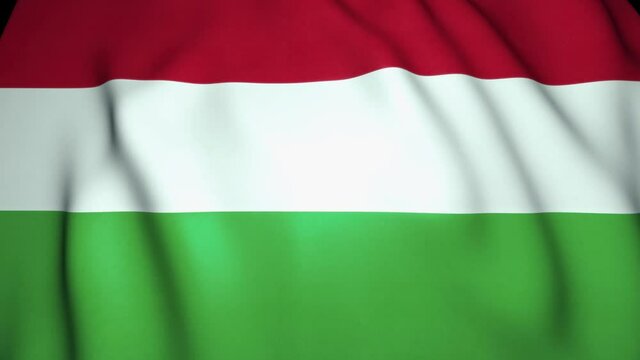 Waving realistic Hungary flag, 4k background, loop animation