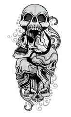 Gothic sign with skull, grunge vintage design t shirts