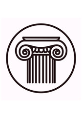 decorative element. architecture. column. Vector drawing for logo and illustrations.