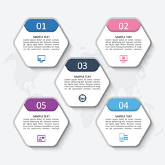 Abstract 3D Paper Infographics. Business template .Vector illustration