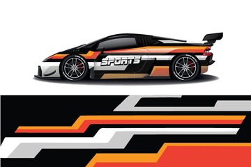 Obraz premium Sports car wrapping decal design 