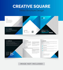 Blue elegant business TRI FOLD BROCHURE modern Premium Vector design template set for corporate, office, finance and food industry with elegant color easy to edit	