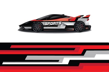 Fototapeta premium Sports car wrapping decal design 