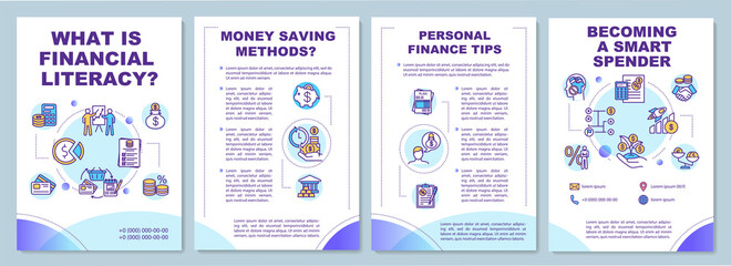 Money saving methods brochure template. Banking transaction. Flyer, booklet, leaflet print, cover design with linear icons. Vector layouts for magazines, annual reports, advertising posters