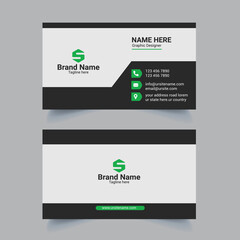 Creative and Clean Double-sided Horizontal Modern Minimalist Business Card Design