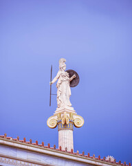 Athena marble statue, the ancient Greek goddess of knowledge and wisdom, Greece