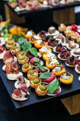 Catering service for guests. Luxury food. 