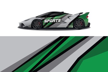 Sports car wrapping decal design