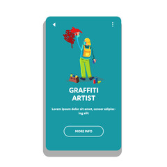 Graffiti Artist Drawing Picture On Wall Vector