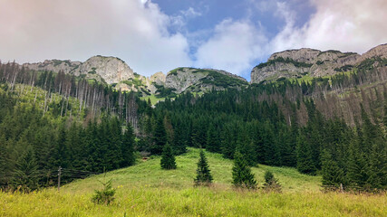 Fototapeta na wymiar Beautiful panorama of the Polish Tatra Mountains.