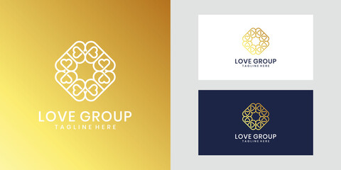 Fototapeta premium Inspiring luxury love group logo design