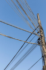 wires from a light pole