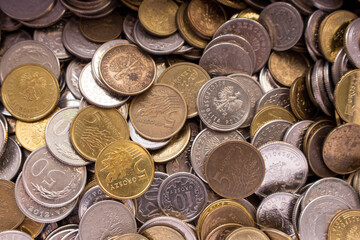 Coins for business, money, financial coins and economy. Money coins, penny coins, silver coin, copper coin.