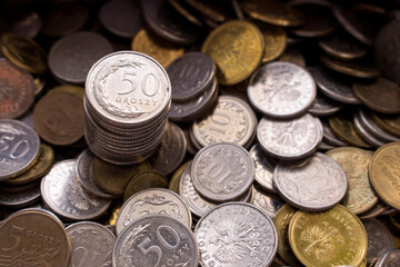 Coins for business, money, financial coins and economy. Money coins, penny coins, silver coin, copper coin.