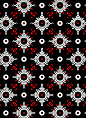 Seamless tropical flower, plant and leaf pattern background. and seamless geometric pattern