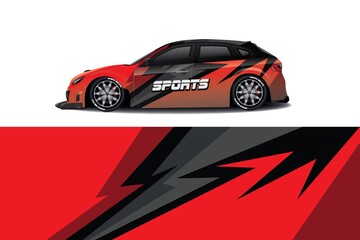 Sports car wrapping decal design