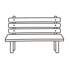 wood bench park furniture isolated icon line style