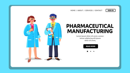 Pharmaceutical Manufacturing Laboratory Vector Flat Isolated illustration