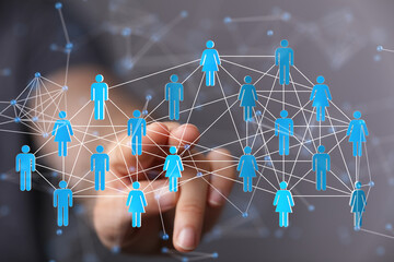 organization chart team concept networking technology.