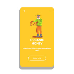 Organic Honey Production Holding Beekeeper Vector illustration
