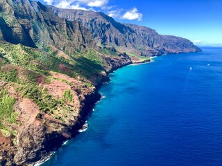 Fototapeta premium View of the ocean from helicopter