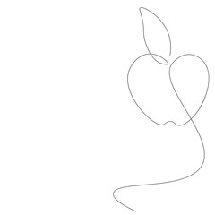 Apple one line drawing, vector illustration	
