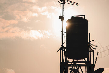 silhouette of station