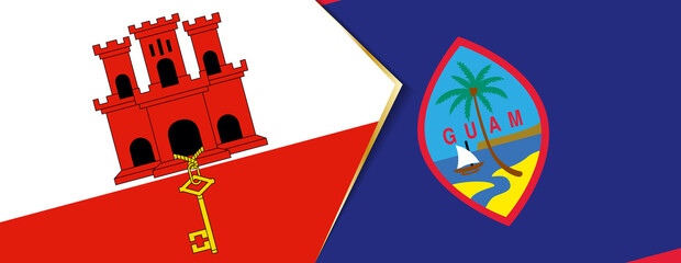 Gibraltar and Guam flags, two vector flags.