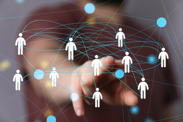 organization chart team concept networking technology.