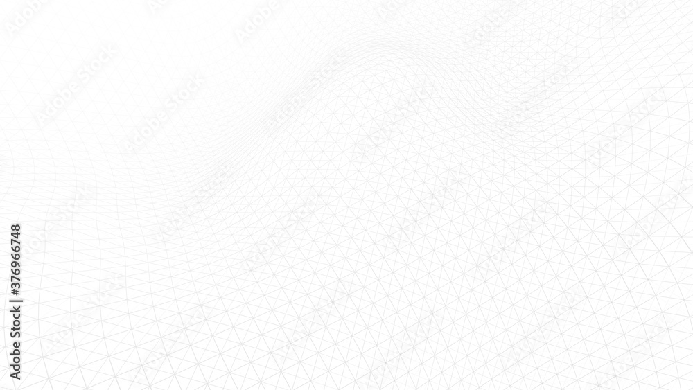 Poster white background for presentation. abstract dynamic wave of many lines. vector perspective grid. net