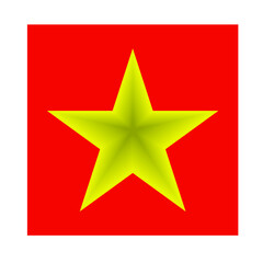 gradient star of gold color on a red background. union of Soviet socialist republics