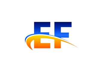 Initial Monogram Letter E F Logo Design Vector Template. E F Letter Logo Design