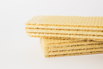 Ukrainian lemon waffles on white background