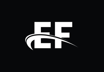 Initial Monogram Letter E F Logo Design Vector Template. E F Letter Logo Design