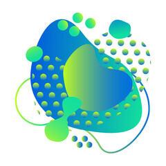 abstract modern graphic elements. Vibrant green and blue colored shapes and lines. Gradient abstract banners with flowing fluid shapes. Template for logo design, flyer or presentation. Vector