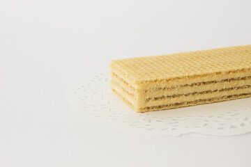 Ukrainian lemon waffles on white background