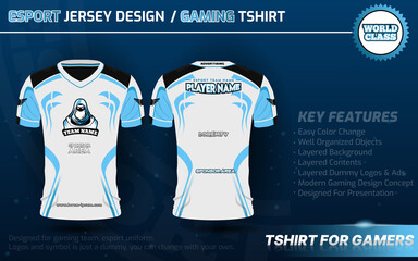 Download T Shirt For E Sport Design Template Soccer Jersey Mockup For Football Club Gaming Uniform Front And Back View Wall Mural Ledjay