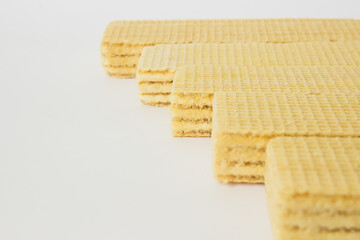 Ukrainian lemon waffles on white background
