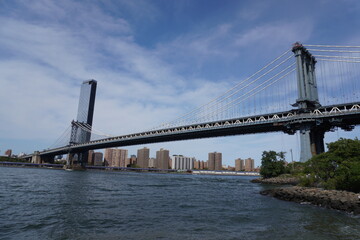 city bridge and city skyline brooklyn bridge manhattan bridage