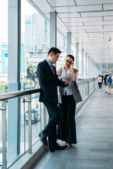 Business people using digital tablet stock photo
