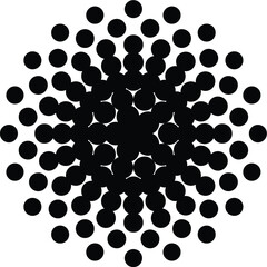 Halftone dots in circle form. round logo . vector dotted frame . design element