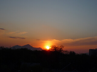 sunrise in the mountains