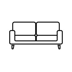 Sofa icon isolated on white background. Couch for living room.