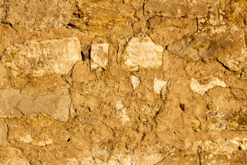 Empty clay soil wall,close up of background